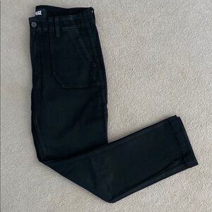 Paige Black Straight Leg Jeans for Men